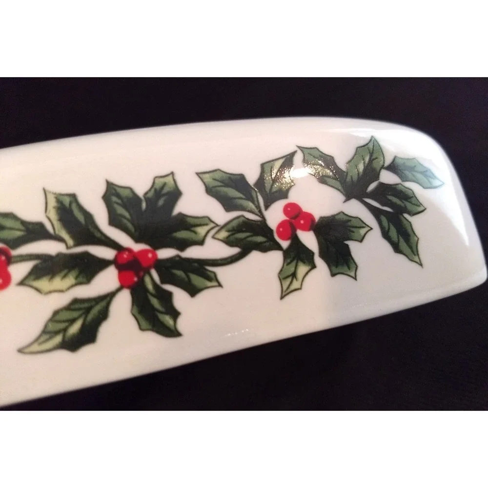 Formalities Covered Butter Dish Holly Collection Baum Bros Porcelain Holiday NEW